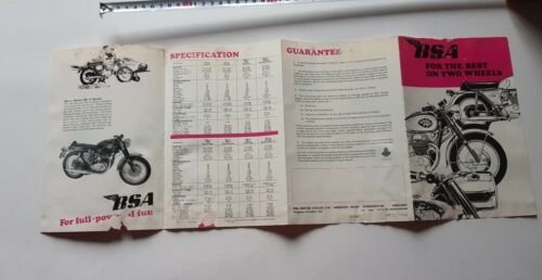 BSA catalogo produzione moto 1968 depliant originale brochure