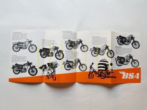 BSA catalogo produzione moto 1968 depliant originale ITALIANO