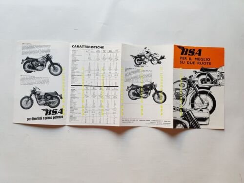BSA catalogo produzione moto 1968 depliant originale ITALIANO