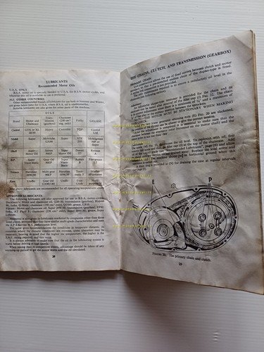 BSA modelli B25 - B50 250 500 1971 manuale uso …