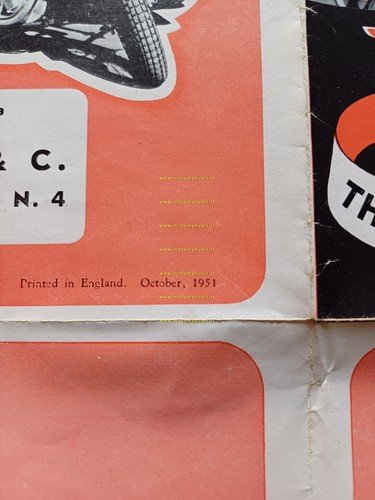 BSA produzione modelli 1951-52 depliant italiano originale