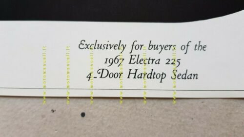 Buick Electra 225 1967 depliant ENGLISH brochure originale auto