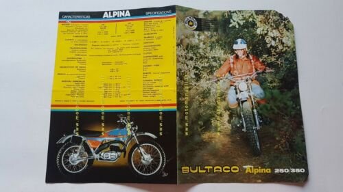 Bultaco Alpina 250 350 1970 depliant originale brochure