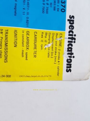 Bultaco Frontera 250 - 370 1978 depliant originale spagnolo