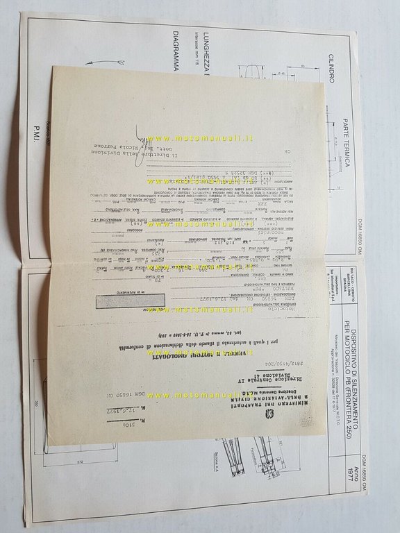 Bultaco Frontera 250 1977 scheda omologazione DGM originale Motorizzazione