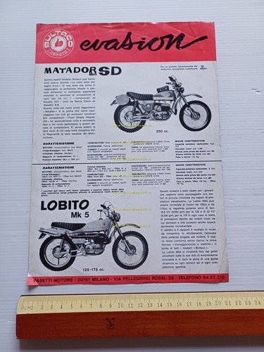 Bultaco Matador SD 250 MK4 - Lobito 125-175 1972 depliant …