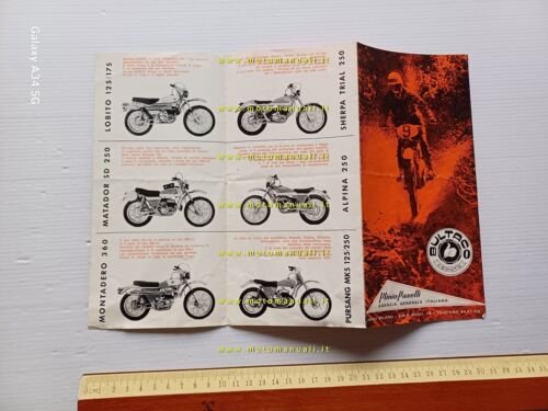 Bultaco produzione 1971 Pursang Alpina Montadero Sherpa depliant italiano