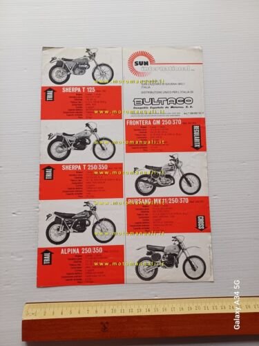 BULTACO produzione modelli 1977 Vesterinen depliant originale ITALIANO