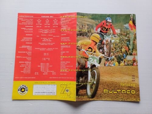 Bultaco Pursang 360 250 125 MK7 1974 depliant originale spagnolo