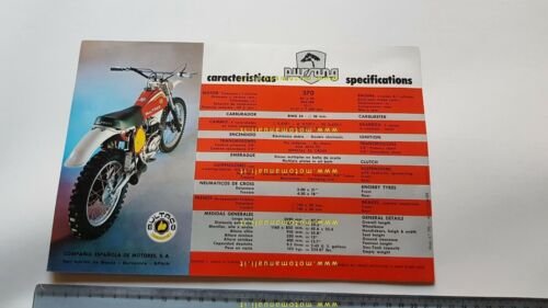 Bultaco Pursang 370 Cross 1977 depliant originale Spagnolo brochure