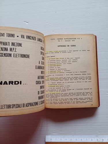C.S.A.I. annuario sportivo automobilistico 1972 originale