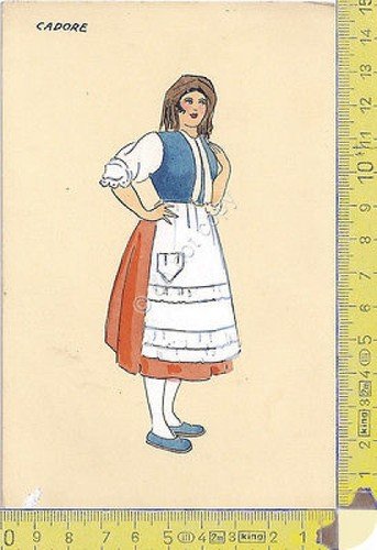 Cadore - Costumi - Cartolina Dipinta a mano - Hand … | Immagine principale