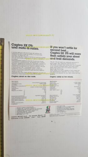 Cagiva - HD SX 175 1978 depliant originale brochure moto