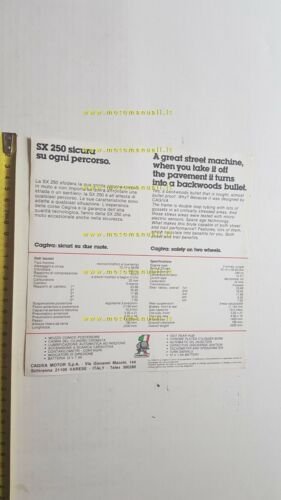 Cagiva - HD SX 250 1978 depliant originale brochure moto
