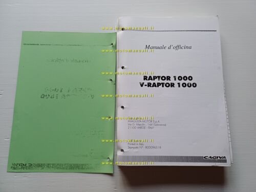 Cagiva 1000 Raptor V-Raptor 2000 manuale officina italiano originale shop …