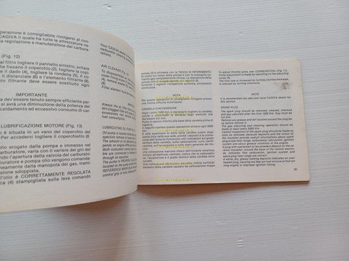 Cagiva 125 Aletta Electra 1984 manuale uso manutenzione originale Italiano