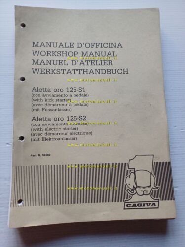CAGIVA 125 ALETTA ORO 125 S1 - S2 1986-87 manuale …