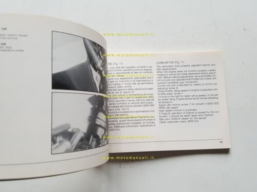 Cagiva 125 Aletta Oro 1985 manuale uso manutenzione libretto originale