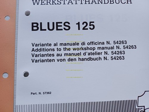 Cagiva 125 Blues 1988 AGGIORNAMENTO manuale officina originale