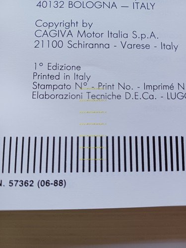 Cagiva 125 Blues 1988 AGGIORNAMENTO manuale officina originale
