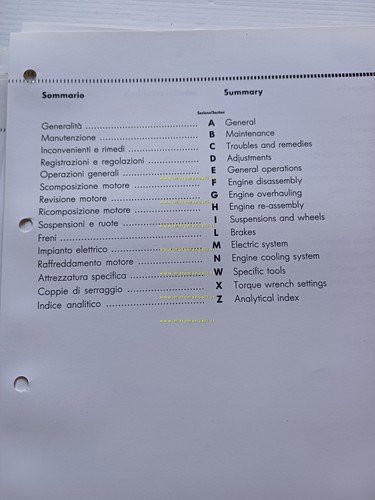 Cagiva 125 Blues 1988 AGGIORNAMENTO manuale officina originale
