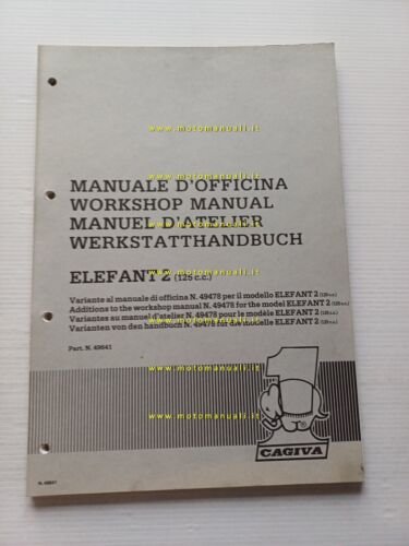 Cagiva 125 Elefant 2 1985 VARIANTI manuale officina Aletta-Elefant 125 …