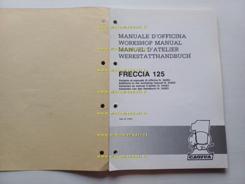 Cagiva 125 Freccia C9 1988 VARIANTI manuale officina Cruiser shop …