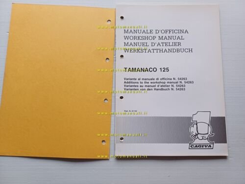 Cagiva 125 Tamanaco 1989 AGGIORNAMENTO manuale officina originale