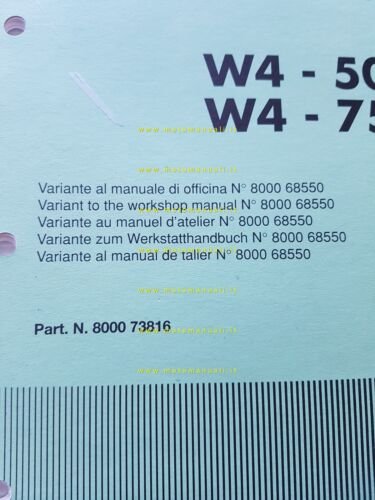 Cagiva 50 W4 50-75 1992 VARIANTI originali manuale officina K3 …