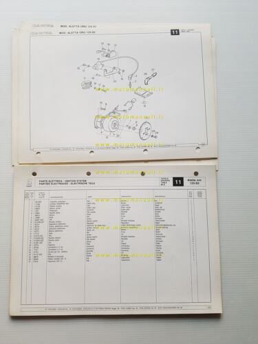 Cagiva Aletta Oro 125 S2 1986 catalogo ricambi originale