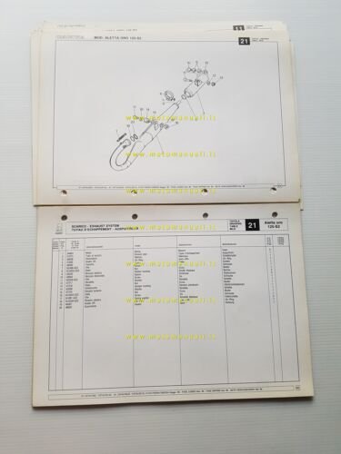 Cagiva Aletta Oro 125 S2 1986 catalogo ricambi originale