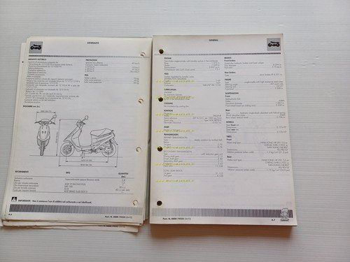 CAGIVA City 50 scooter 1992 manuale officina originale workshop manual