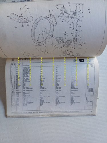 Cagiva Elefant 650-350 1986 catalogo ricambi originale spare parts catalogue