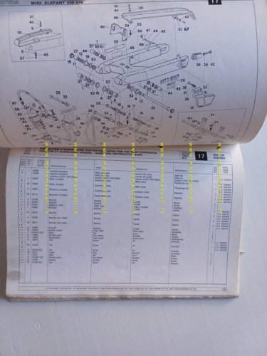 Cagiva Elefant 650-350 1986 catalogo ricambi originale spare parts catalogue
