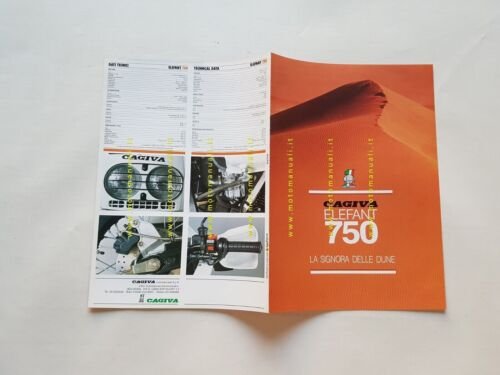 Cagiva Elefant 750 Enduro 1989 depliant originale Italiano moto brochure