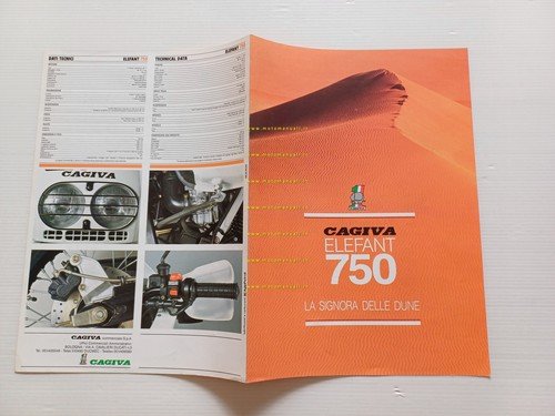 Cagiva Elefant 750 Enduro 1989 depliant originale Italiano moto brochure