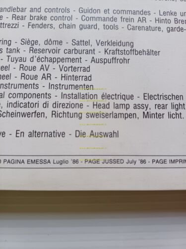 Cagiva Elefantre 125 1986 catalogo ricambi originale