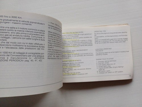 Cagiva Elefantre 125 1986 manuale uso manutenzione libretto originale