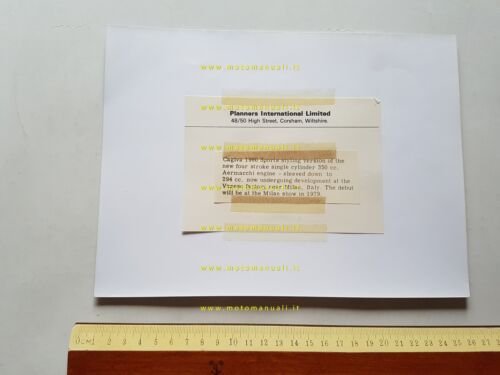 Cagiva-HD prototipo 350 Sprint 1979 foto cartella stampa originale