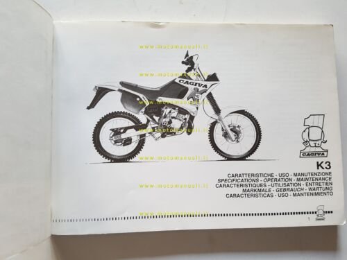 Cagiva K3 50 1990 manuale uso manutenzione libretto originale italiano