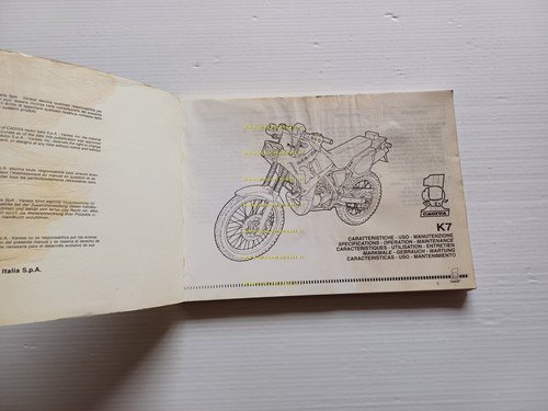 Cagiva K7 125 1990 manuale uso manutenzione Italiano - Inglese …