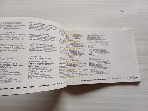 Cagiva K7 125 1990 manuale uso manutenzione Italiano - Inglese …