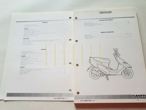 CAGIVA Passing 125 Scooter 1994 manuale officina originale WORKSHOP MANUAL