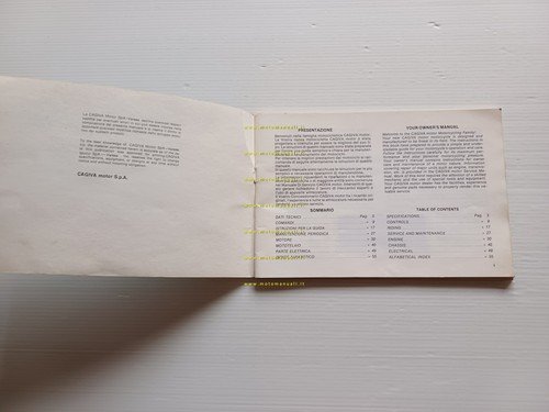 Cagiva SST 125 1981 manuale uso manutenzione Italiano - Inglese …