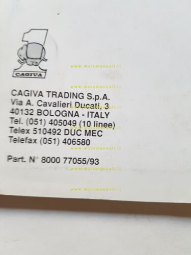 Cagiva Super City 50 1993 cambio 6V aggionamento manuale uso …