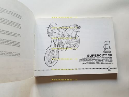 Cagiva Super City 50 1993 cambio 6V aggionamento manuale uso …