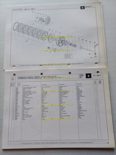 Cagiva T4 500 E Enduro 1987 catalogo ricambi originale spare …