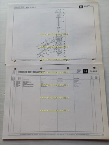 Cagiva T4 500 E Enduro 1987 catalogo ricambi originale spare …
