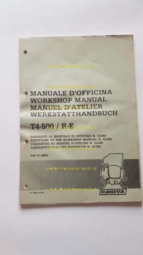 CAGIVA T4 500 R-E 1988 VARIANTI al manuale officina 1987