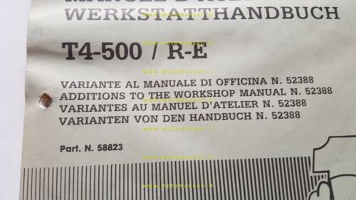 CAGIVA T4 500 R-E 1988 VARIANTI al manuale officina 1987